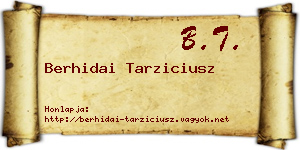 Berhidai Tarziciusz névjegykártya